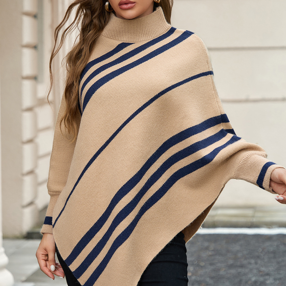 DEMI - Pull à Capes Strié Asymétrique pour Femmes