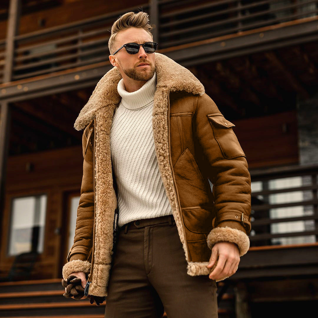 Blouson Hiver Doublé pour Homme avec Col Relevé