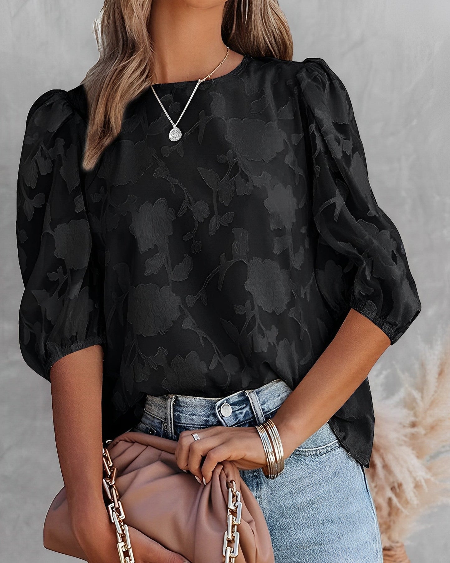 Chemise Féminine à Manches Bouffantes Décontractée