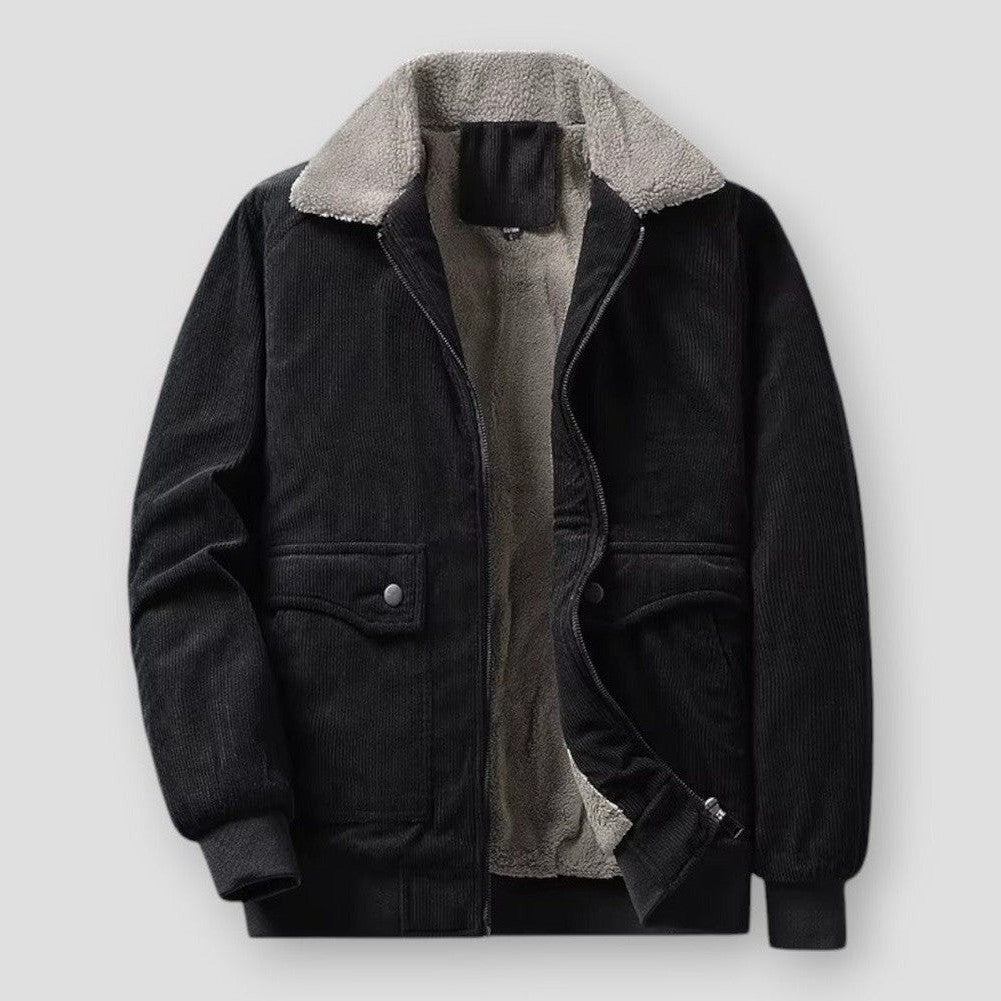Veste Hiver Chaude avec Col Fourrure Artificielle pour Homme