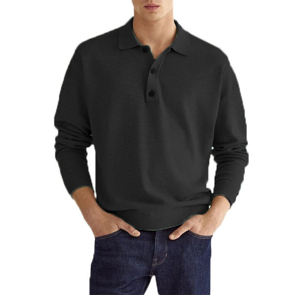 Polo Homme Olive Manches Longues Décontracté