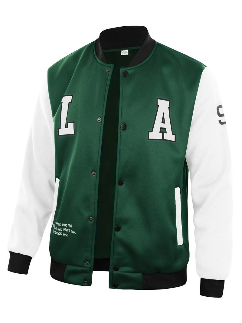 Veste Casual Homme Manches Colorées Fermeture Éclair