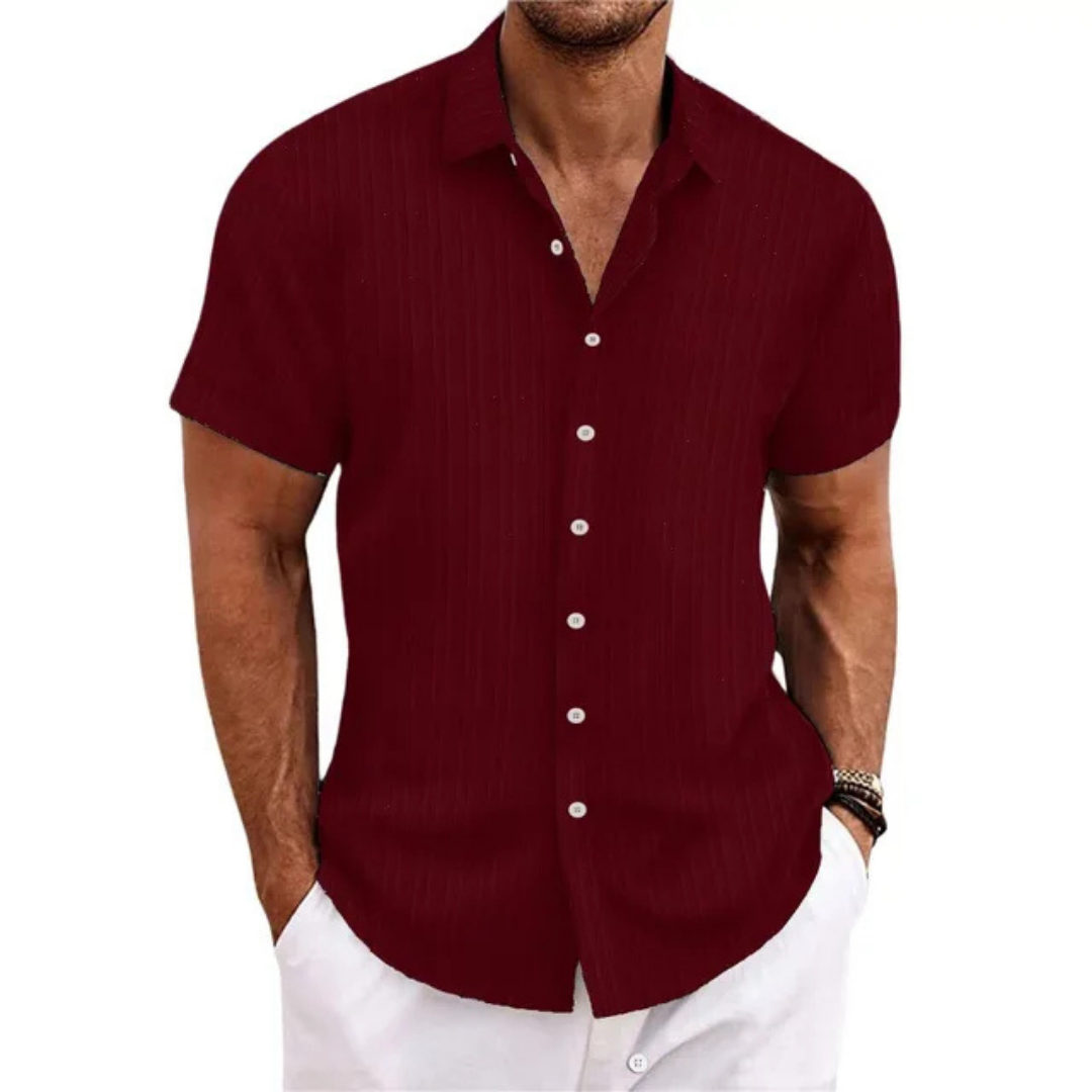 Chemise Homme Rayures Vertes Été