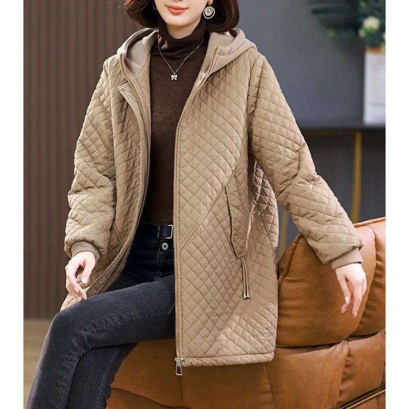 Veste Hivernale Doublée Zippée Féminine Pour Automne