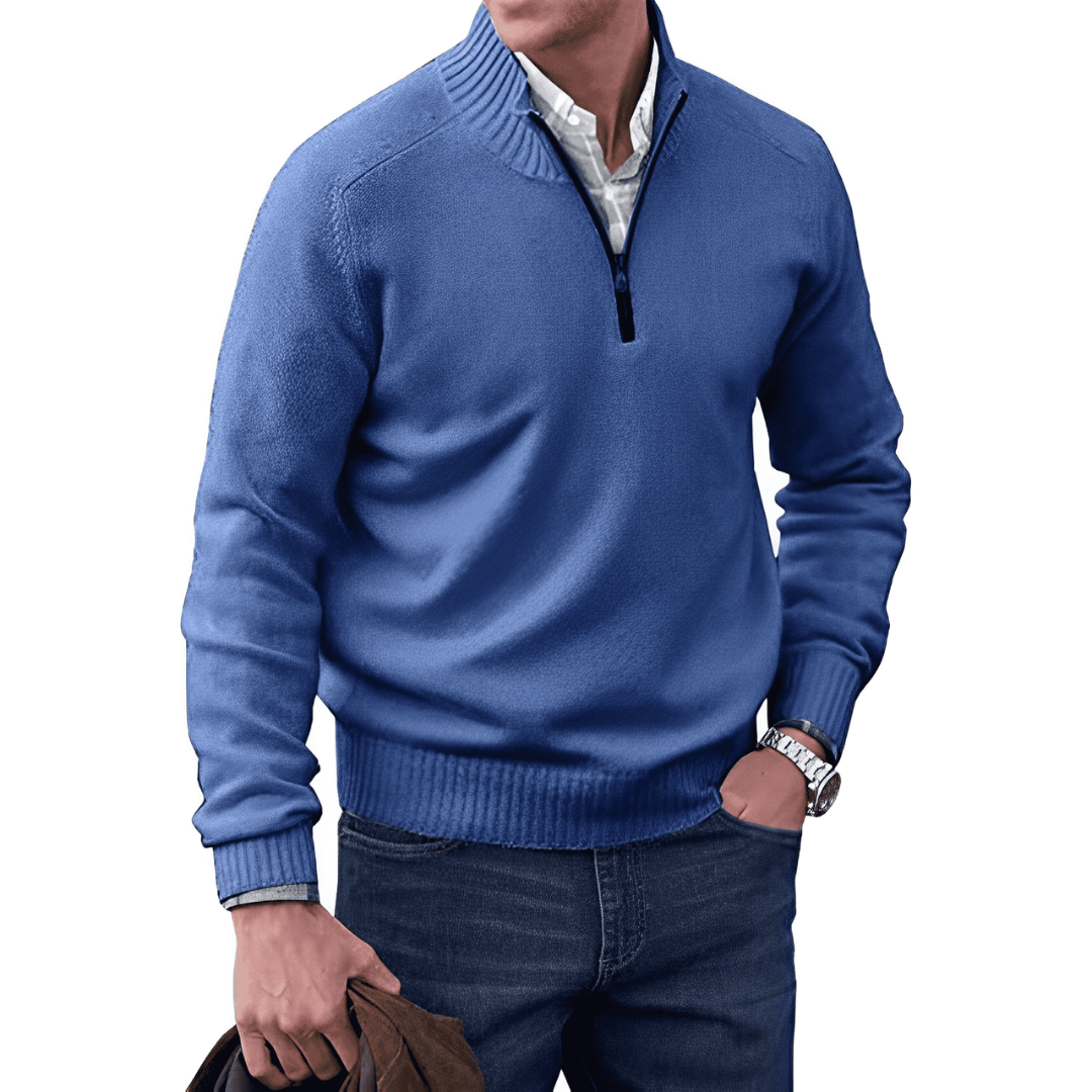 Pull Zippé Douillet Hiver Homme
