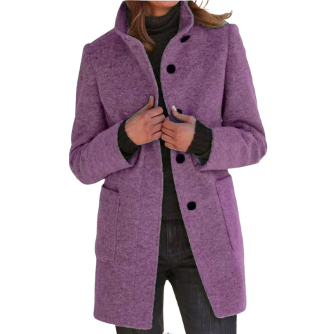 Manteau hivernal douillet à boutons pour femme