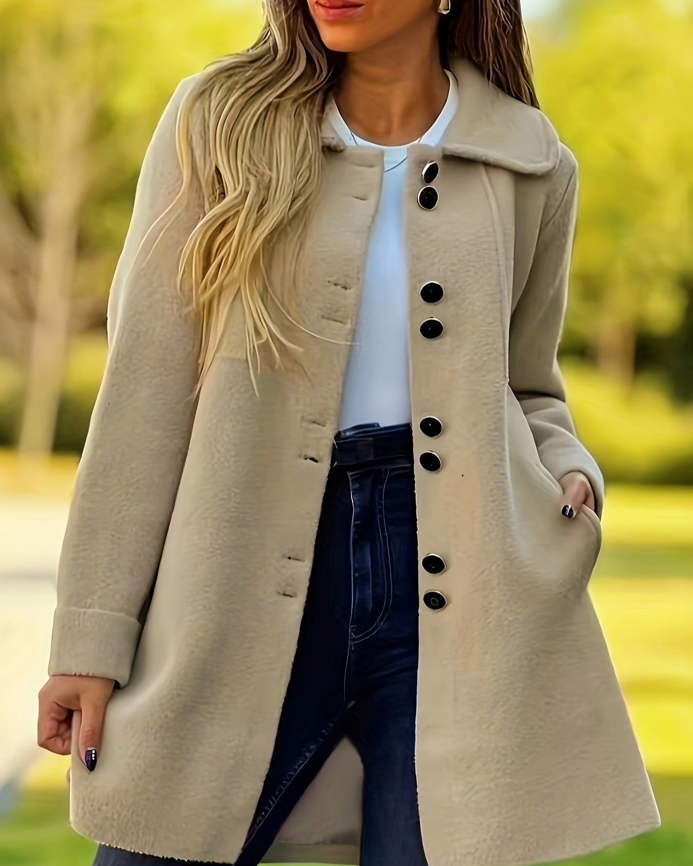Manteau Femme Élégant Taille Mi-Long pour Travail et Vie Quotidienne - LuxeStyle