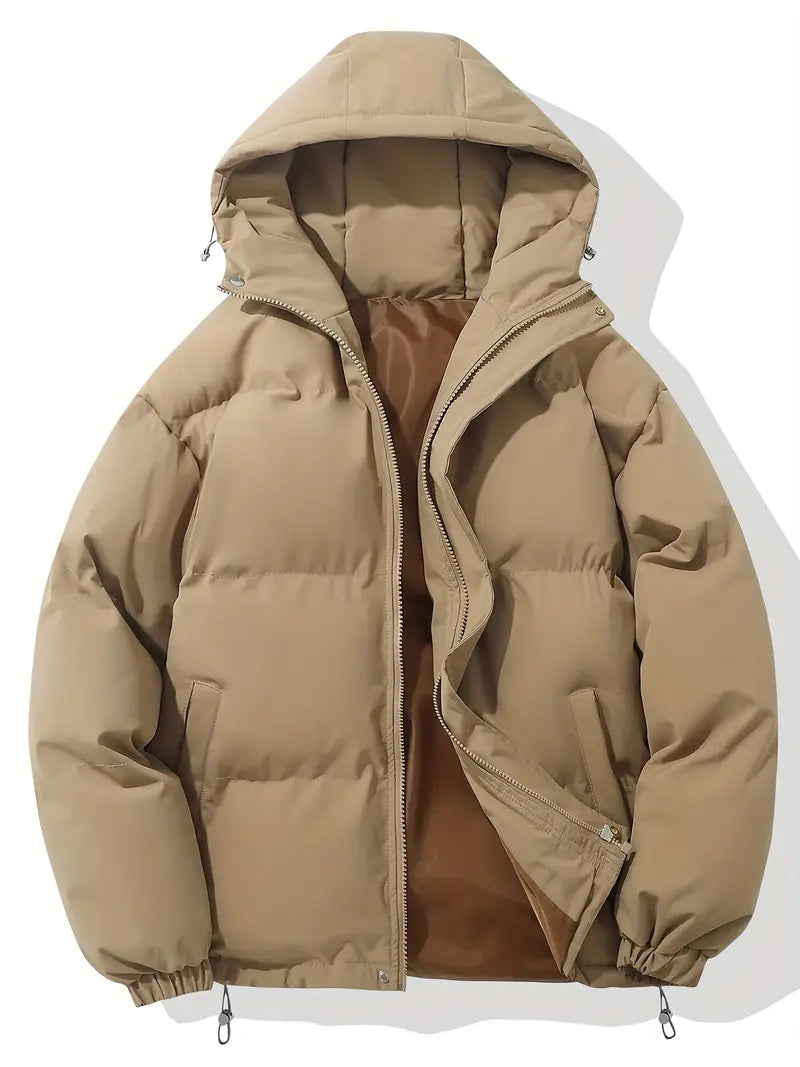 Veste d'hiver épaisse à capuche noir pour homme