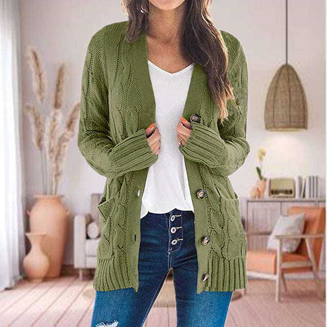 Gilet Tricoté Décontracté Femme