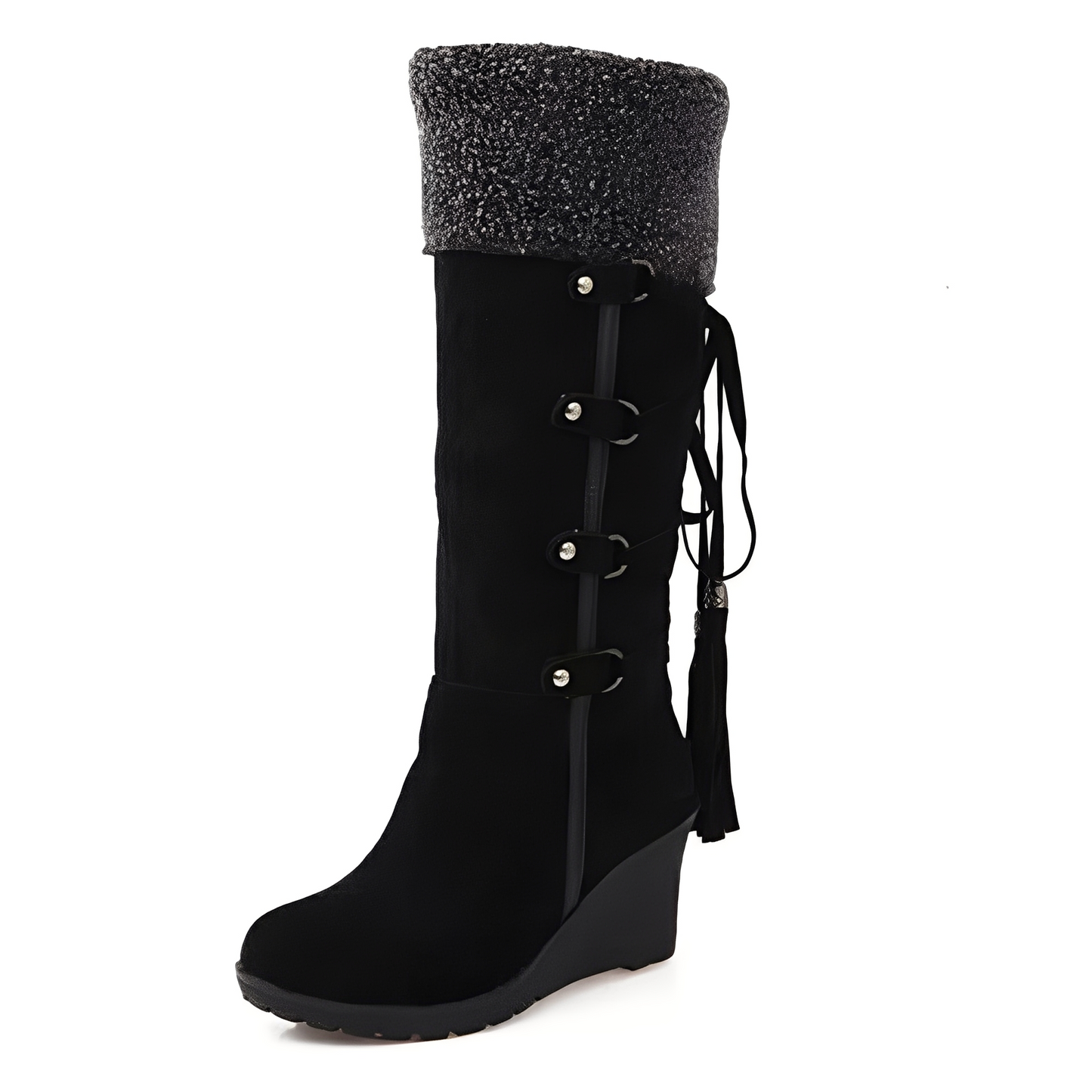 Bottes Hauts Talons Doublées Chaudes Féminines Hiver