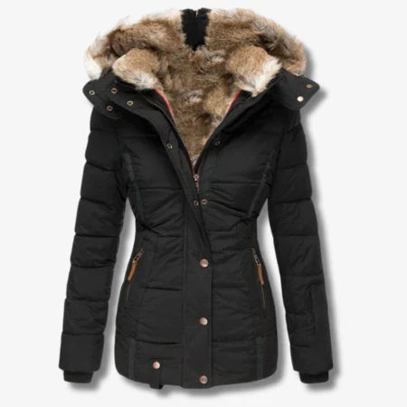 Manteau Hiver Femme à Capuche Zippé Chauffant