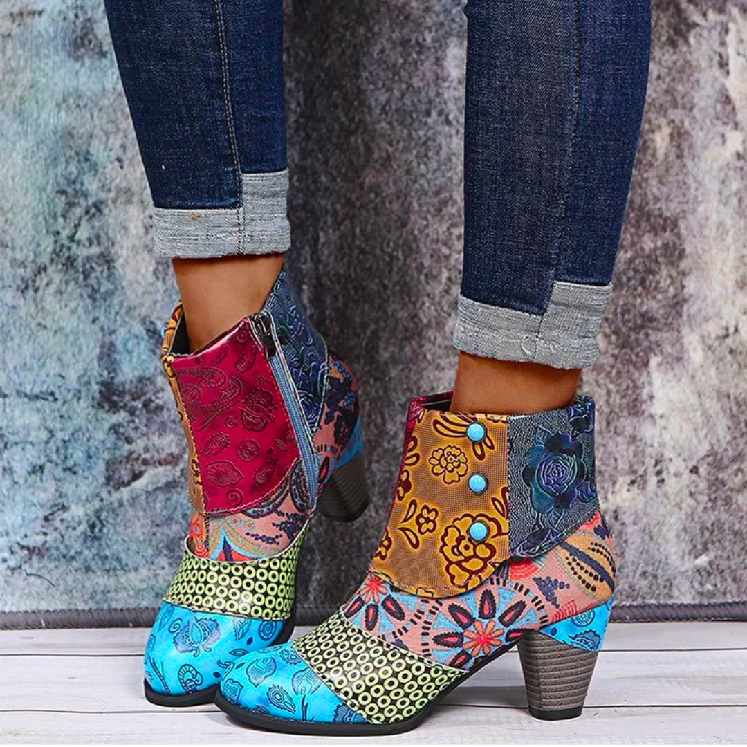 Bottes Imperméables Femme Chic - Bottes à talon haut avec style bohème pour l'hiver