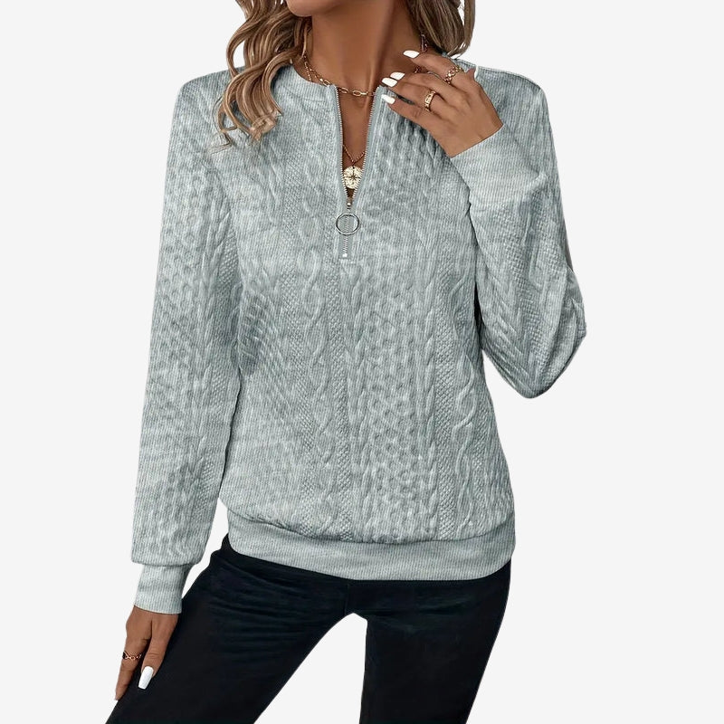 Pull Femme Col Rond Fermeture Éclair