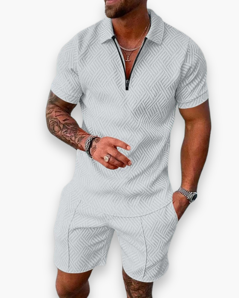 Tenue Homme Été Léger - Ensemble Polo et Short Décontracté