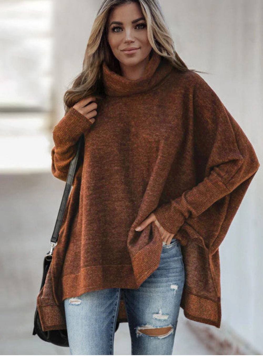 Pull Col Roulé Féminin Élégant - luxestyle