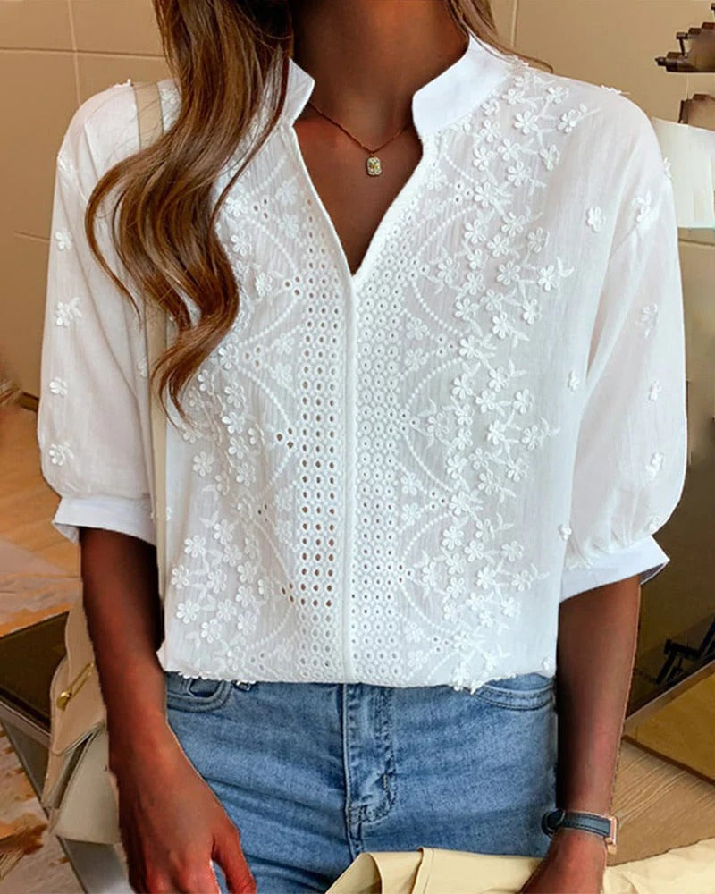 Blouse Élégante à Manches Volumineuses pour Femmes - LuxeStyle