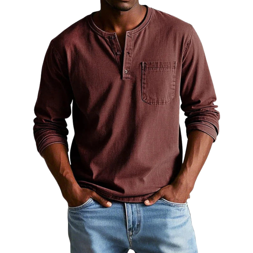 Chemise Classique Col Rond Manches Longues
