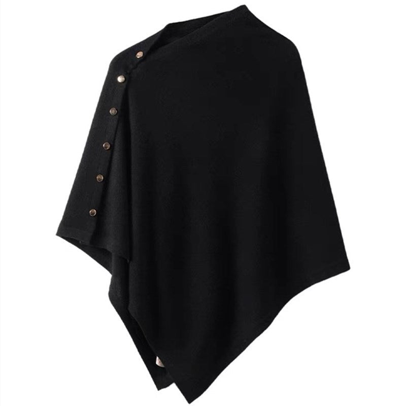 Poncho Femme Chic – Écharpe en Foulard Doux avec Boutons