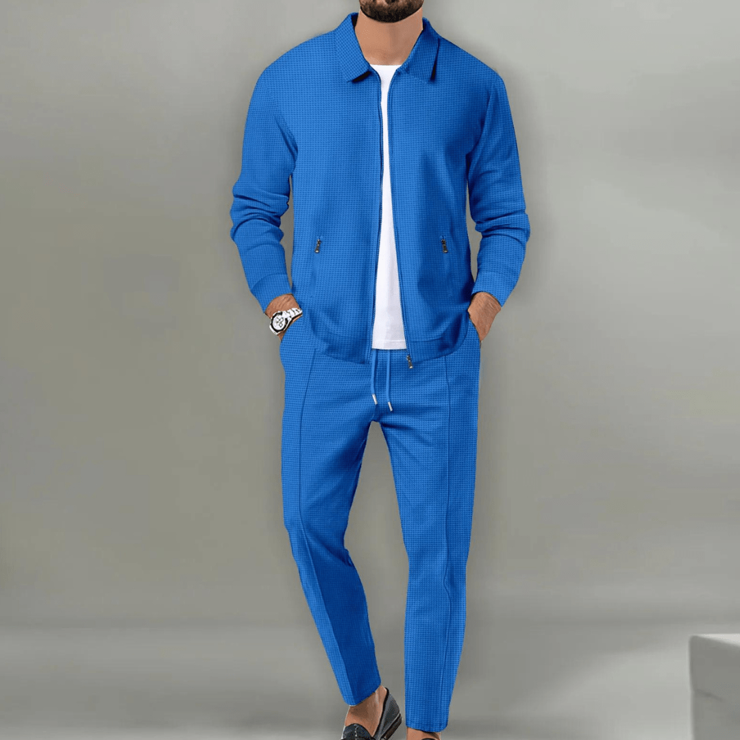 Costume Homme Beige Détente à Fermeture Éclair