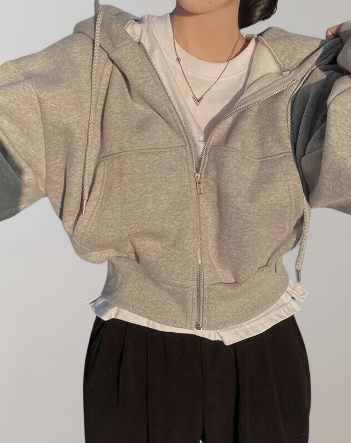 Sweat à Capuche Élégant pour Femme avec Cordon de Serrage