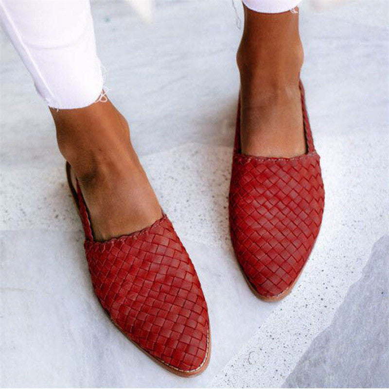 Chaussures décontractées en cuir brun femme