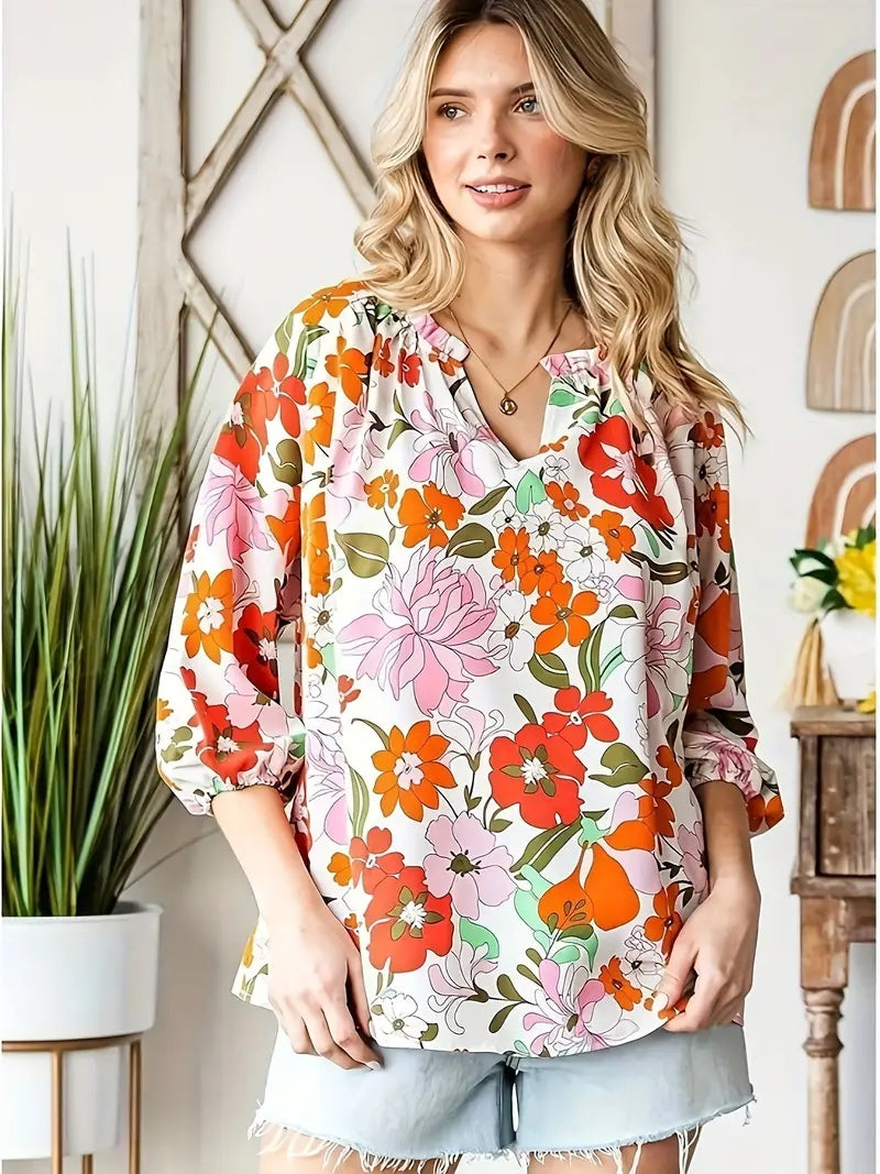 Chemisier Floral Élégant Femme - luxestyle