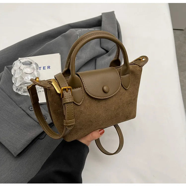 Sac Femme Élégant – Porte-Monnaie Simili Cuir Compact avec Sangle Ajastable & Décor Métallisé