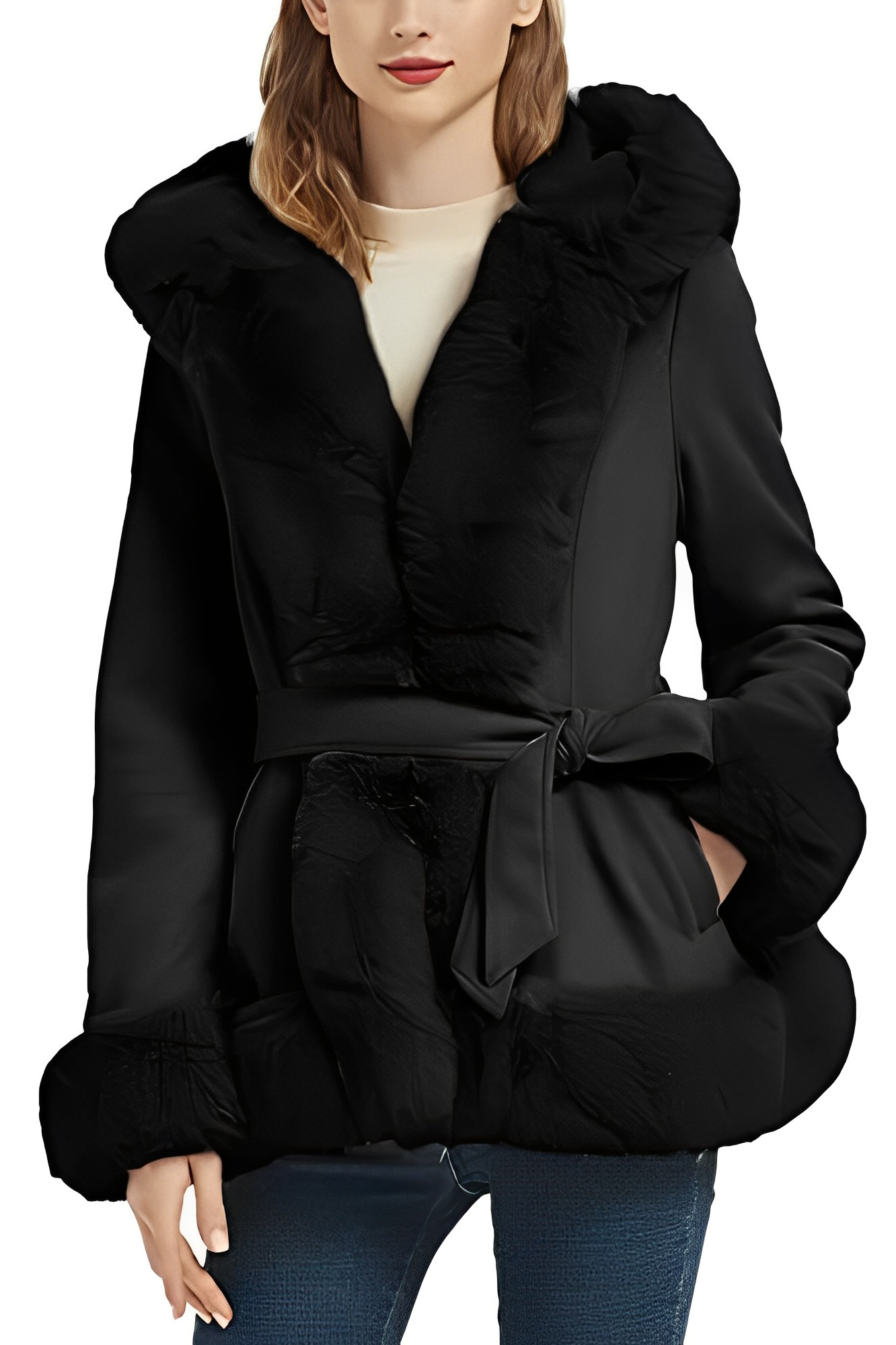 Veste Femme Hiver avec Capuche Doublée