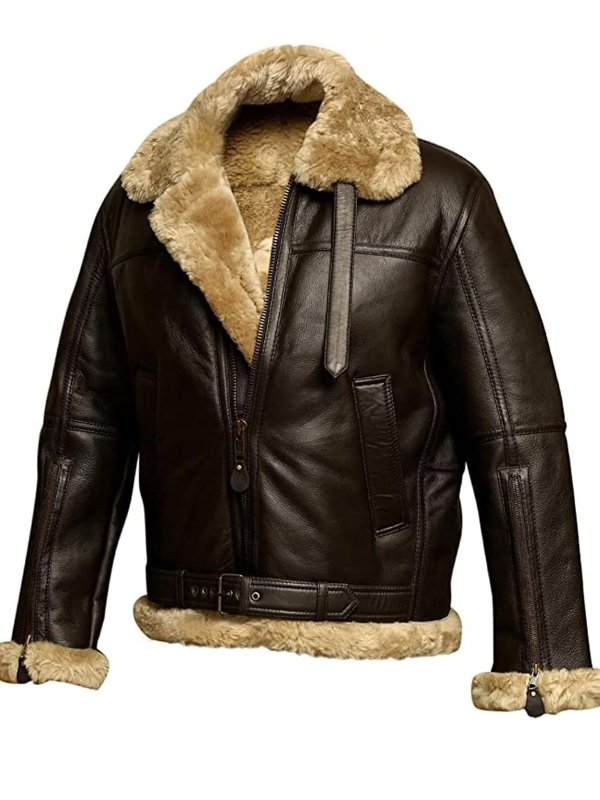 Blouson Cuir Brun Doublure Chaude pour Homme - LuxeStyle