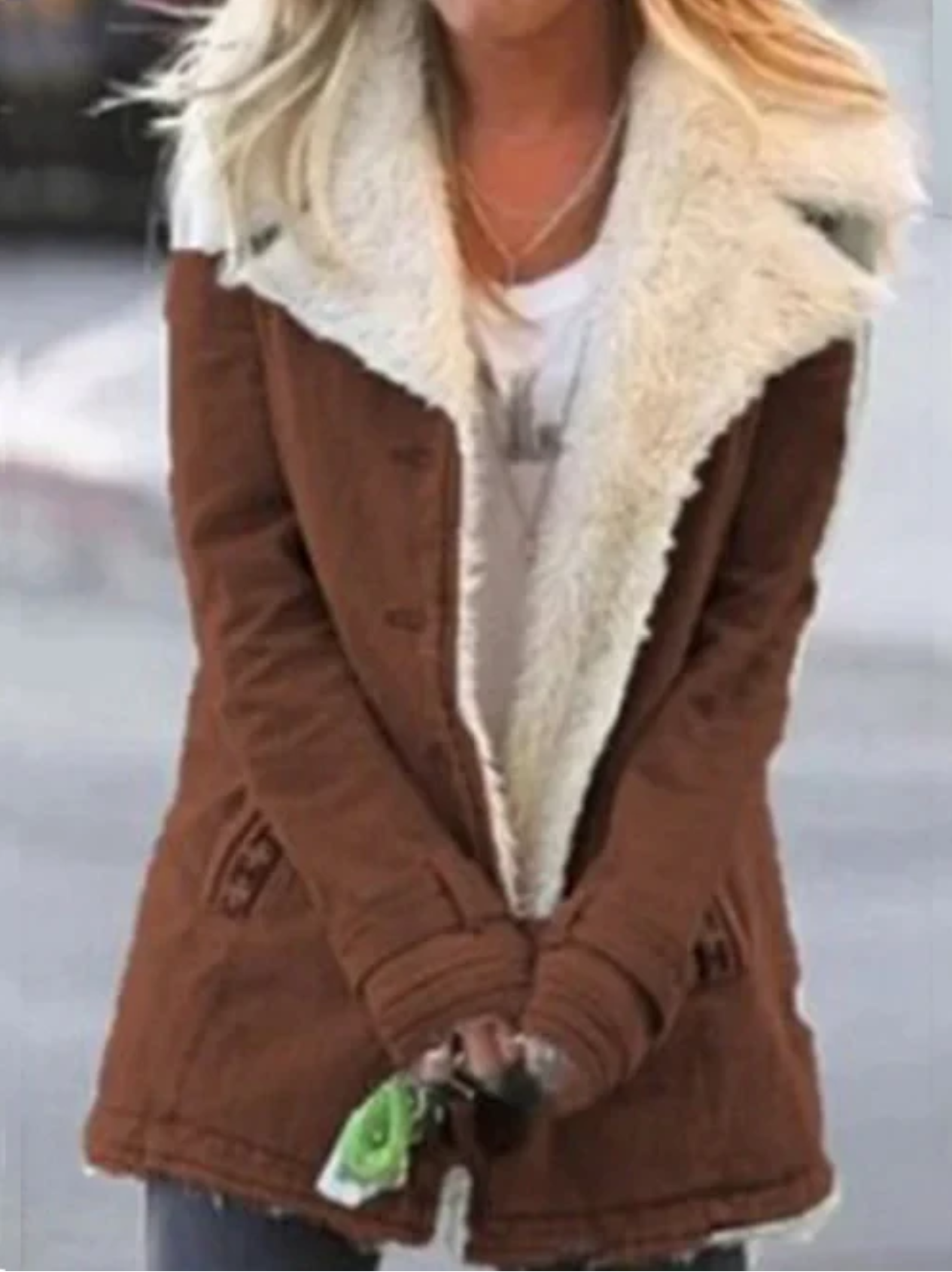 Manteau Femme Hiver Élégant avec Manches Longues