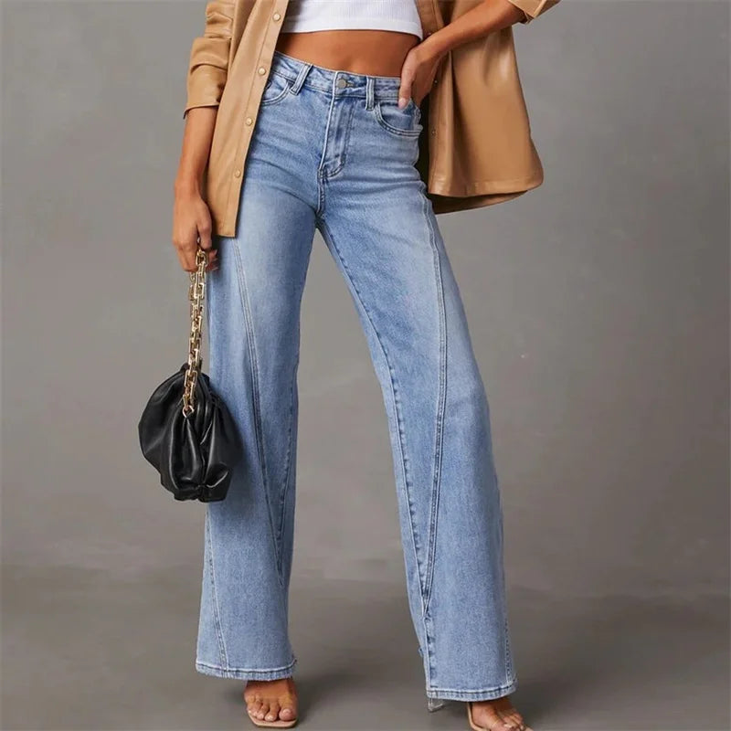 Jean femme confortable taille haute élégant - LuxeStyle