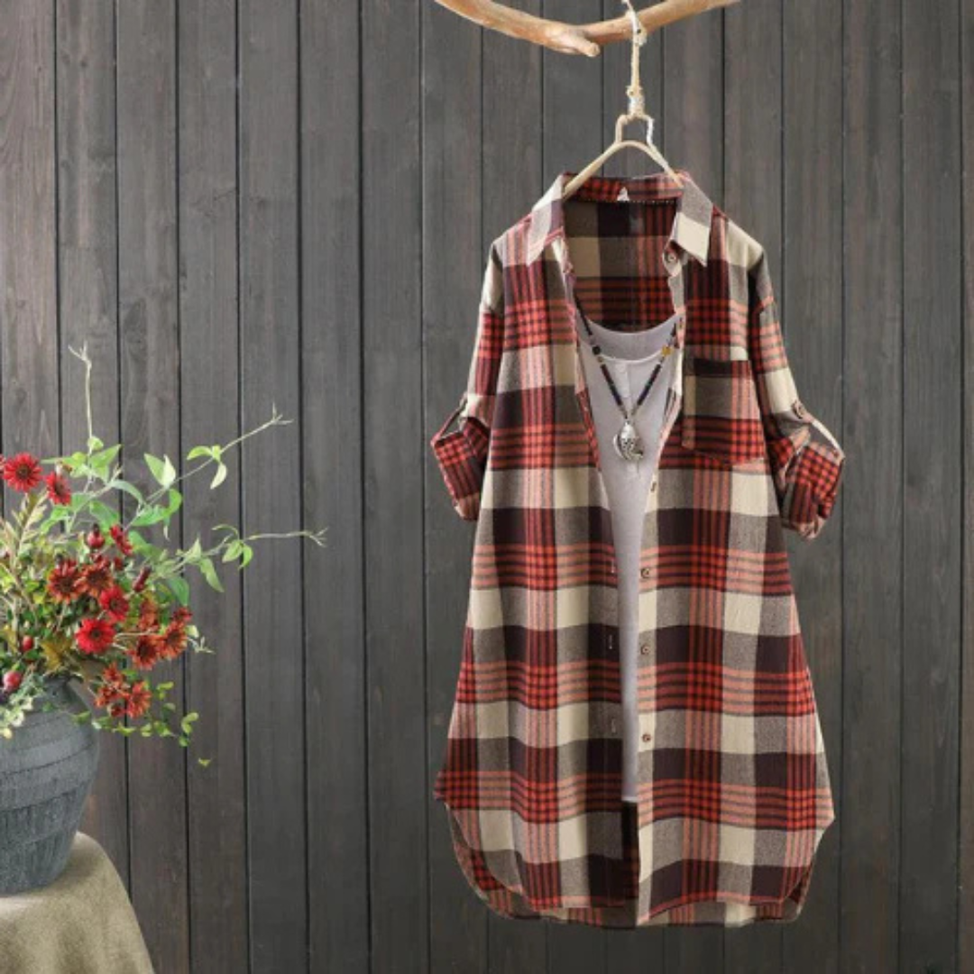 Chemise Femme Flanelle Oversize Manches Longues