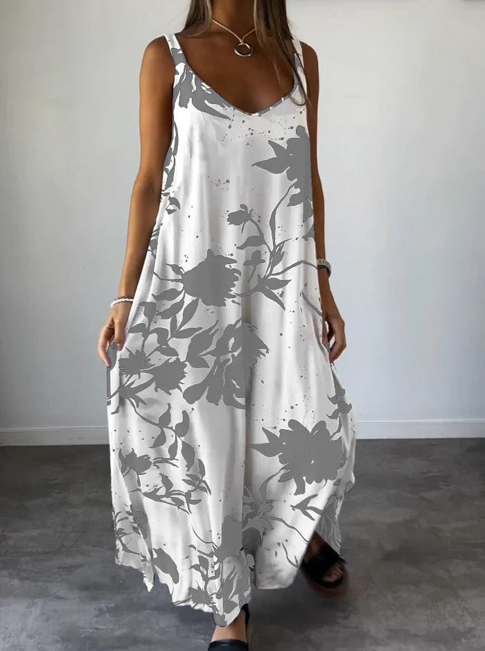 Robe Été Femme Fleurs Colorées Décolletée