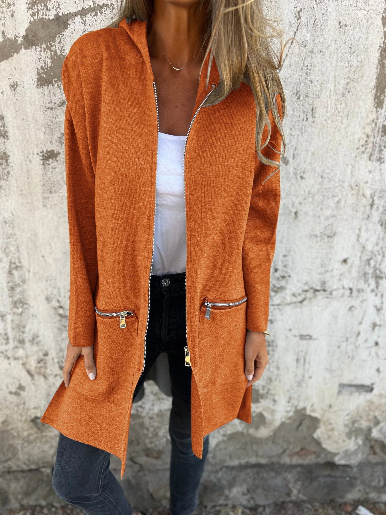 Veste feminine à manches longues et coupe décontractée
