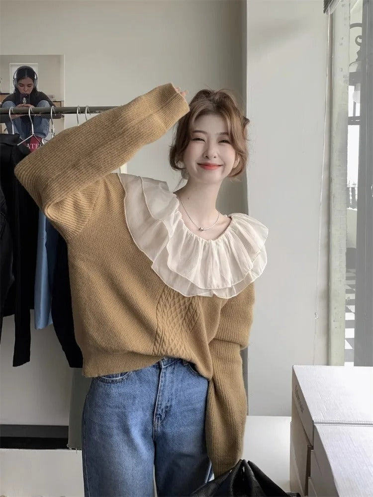 Pull Élégant Femme Manches Longues Voile - LuxeStyle