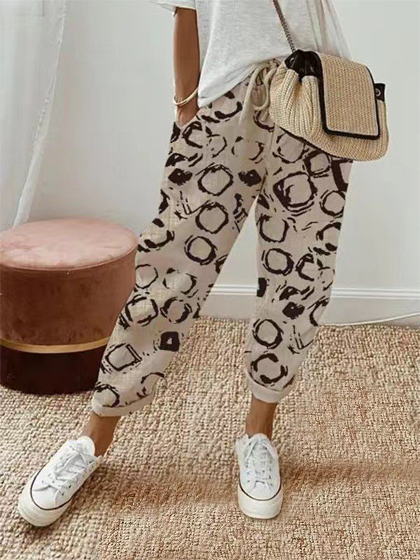 Pantalon décontracté rayé coloré femme