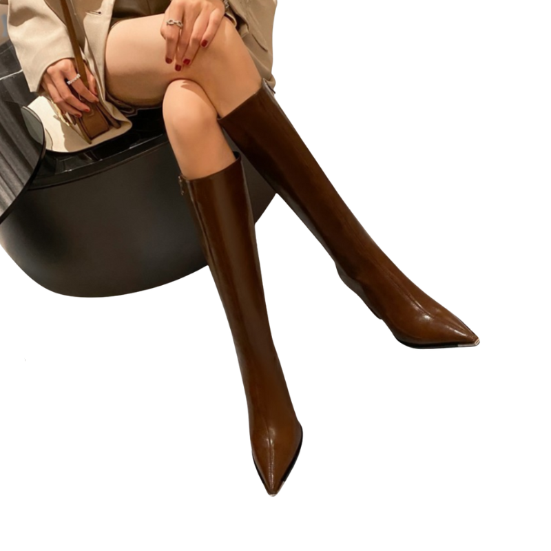 Bottes Femmes Élégantes à Talons Bloc