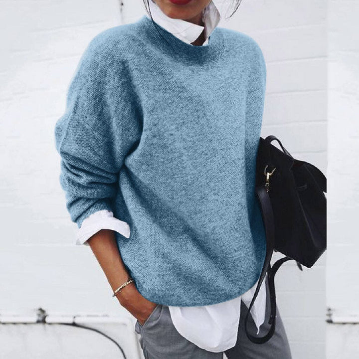 Pull Femme Cachemire Doux Col Rond Élégant