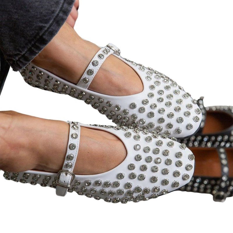 Ballerines Femmes Élégantes à Boucle Métallique