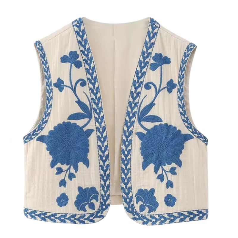 Gilet imprimé femme à fermeture avant