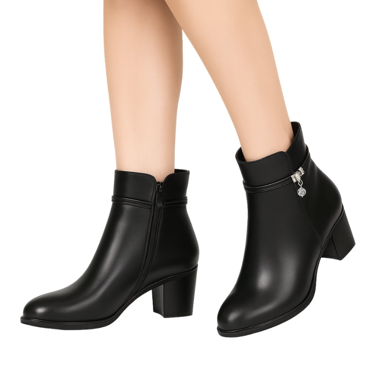Bottines Femmes à Bout Pointu Éclair Latéral