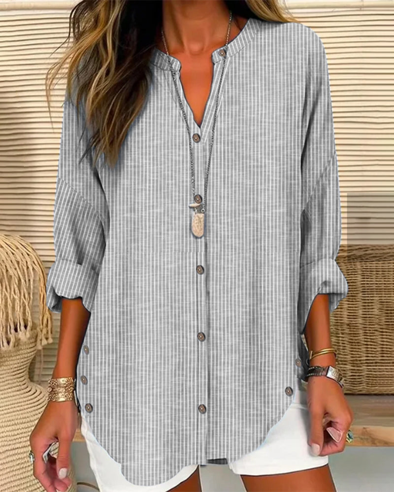 Chemise Féminine Col Rond Manches Courtes
