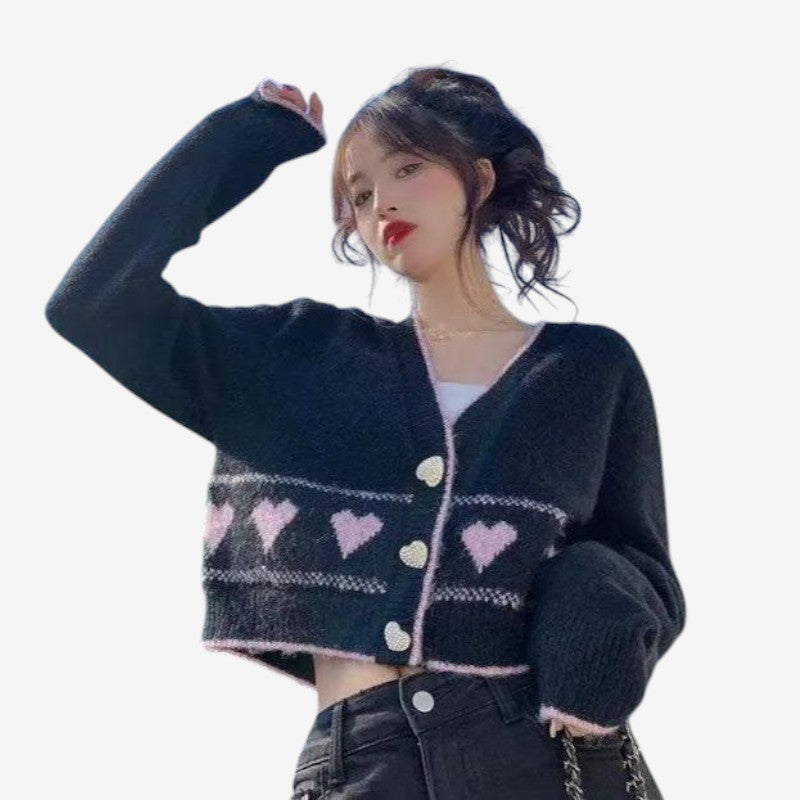 Pull Femme Col V Manches Longues Imprimé
