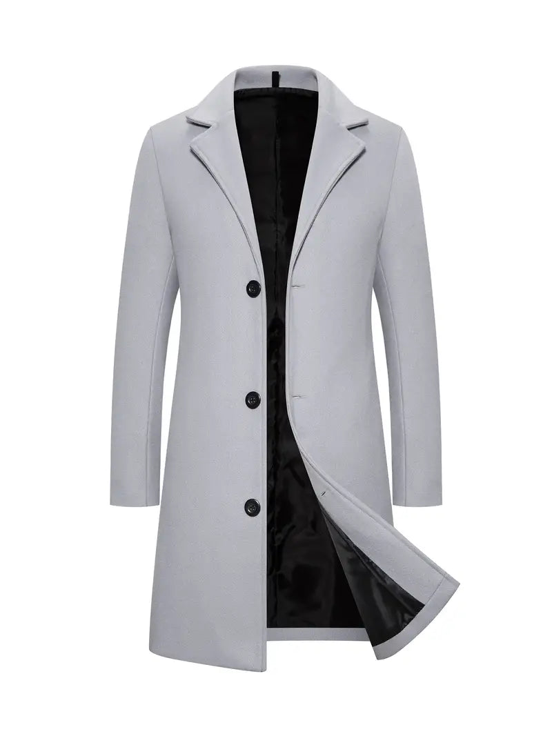 Trench-coat Élégant Boutonné pour Homme
