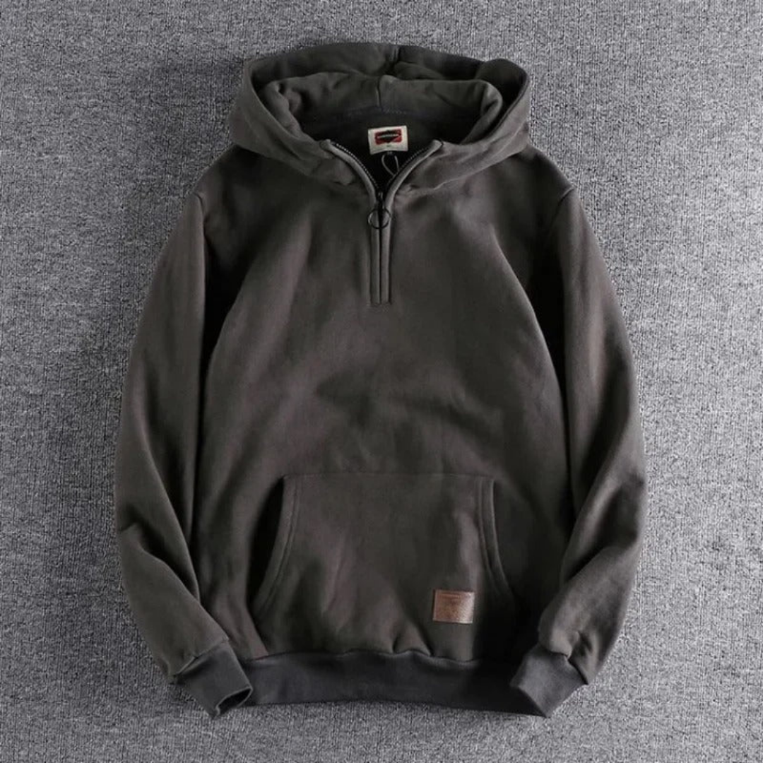 Sweat à capuche noir homme zippé sport