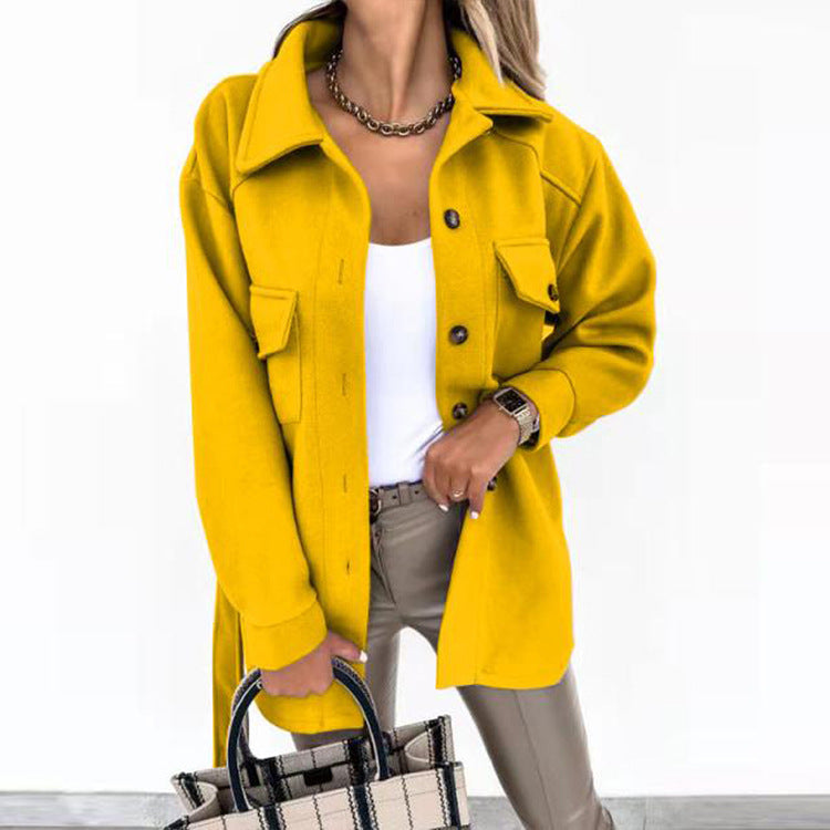 Veste Femme Chic Col Revers avec Boutons Cachet
