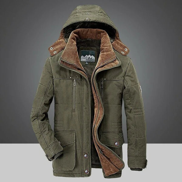 Parka Homme Hiver Doublé Polaire Bleu Marine