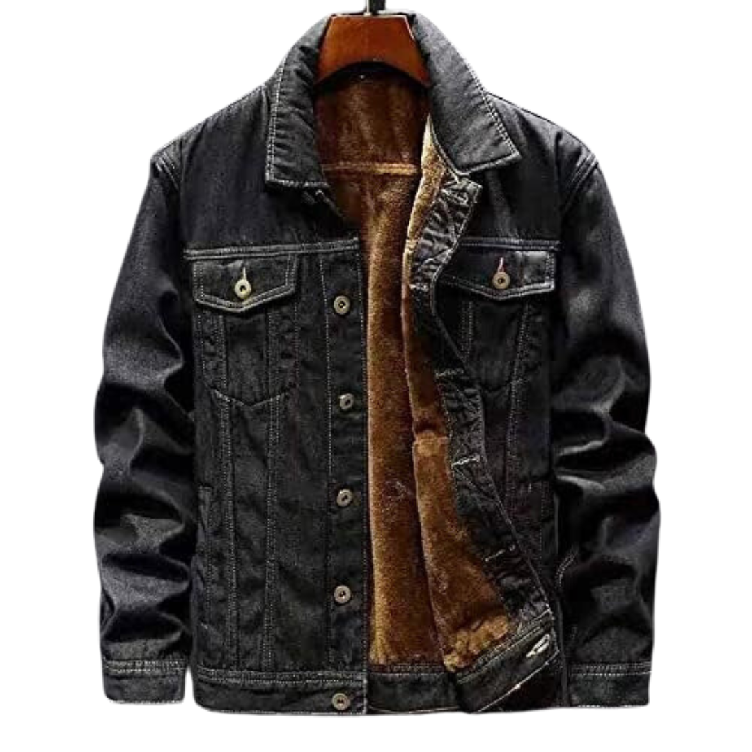 Veste Hiver Denim Stylish avec Doublure Chaude