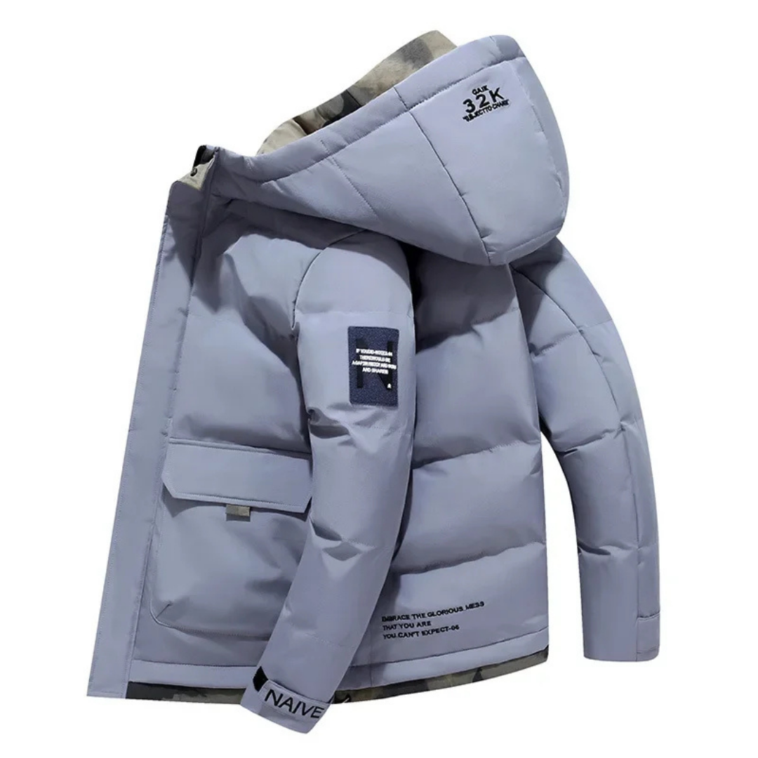 Veste D'hiver Homme À Capuche Zippée