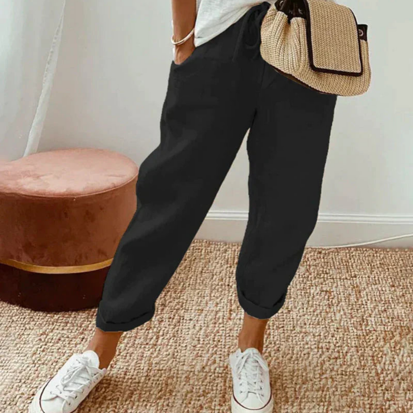 Pantalon Femme Élégant Taille Slim
